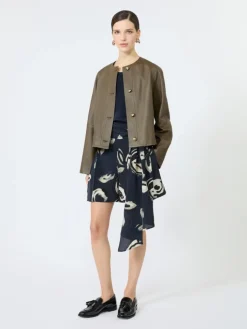 Printed silk crepe de chine blouse - ULTRAMARINE