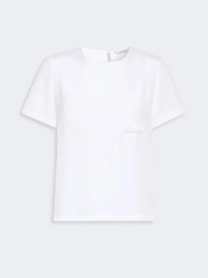 Printed silk crepe de chine blouse - WHITE