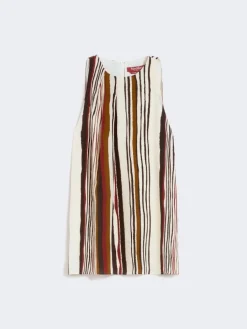 Printed silk crêpe de chine top - BRICK RED