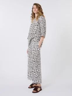 Printed silk crêpe de Chine blouse - BLACK