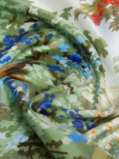 Printed silk foulard - ANTIQUE ROSE