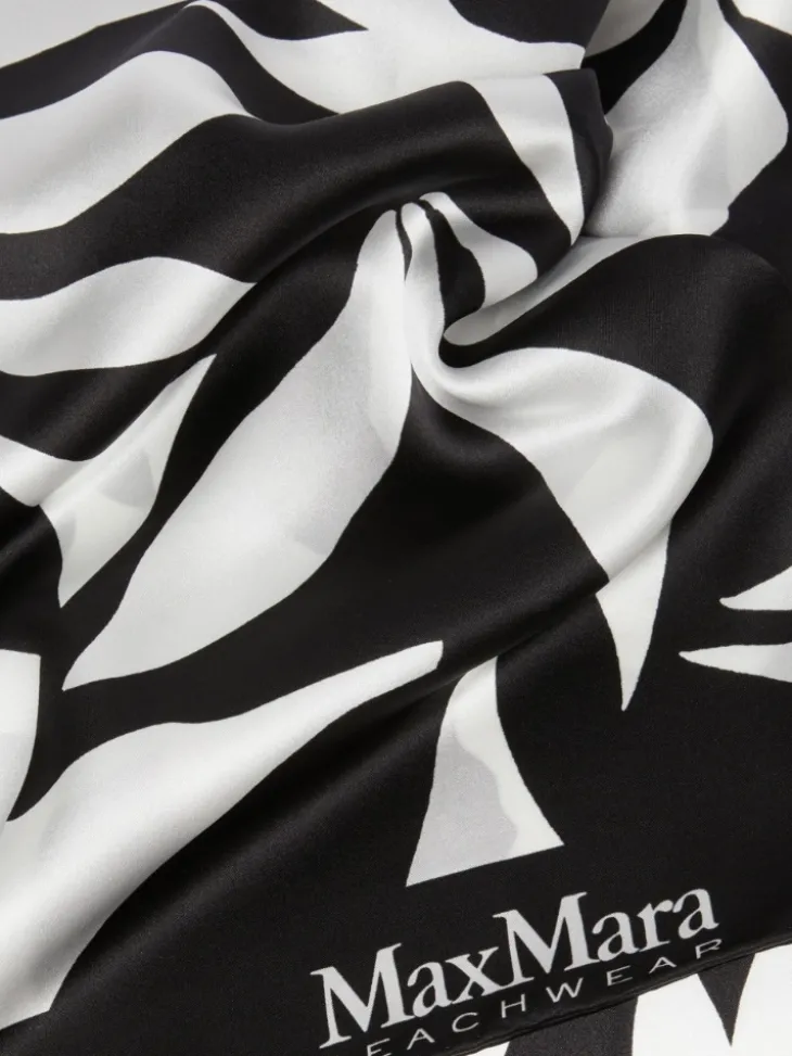 Printed silk foulard - BLACK