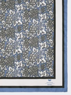Printed silk foulard - CHINA BLUE
