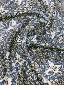 Printed silk foulard - CHINA BLUE