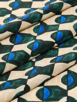 Printed silk foulard - DARK GREEN