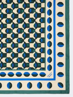 Printed silk foulard - DARK GREEN
