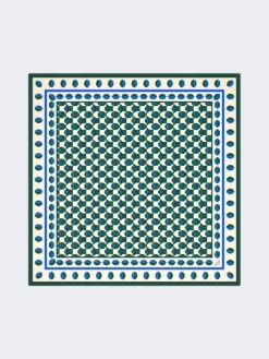 Printed silk foulard - DARK GREEN