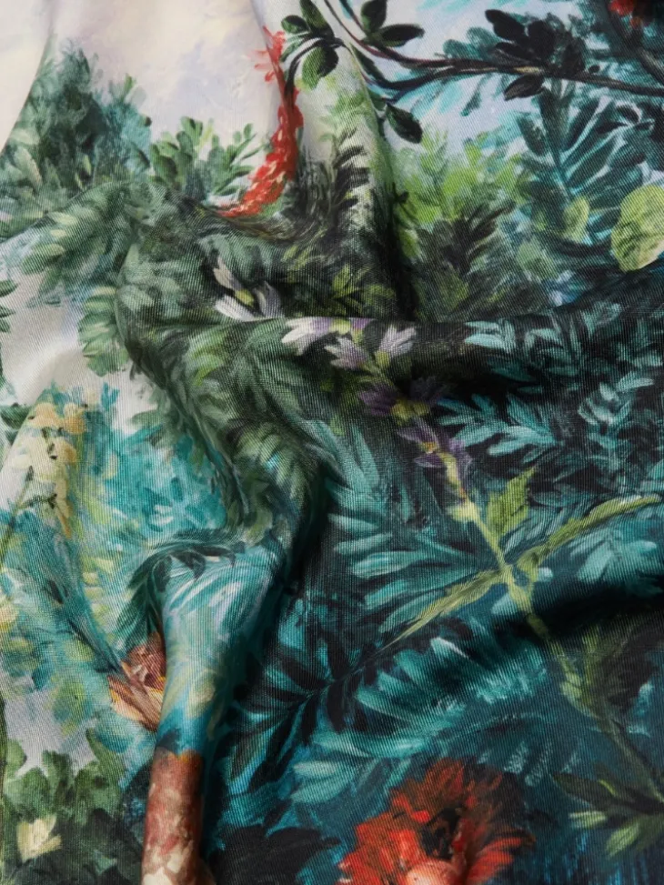 Printed silk foulard - GREEN