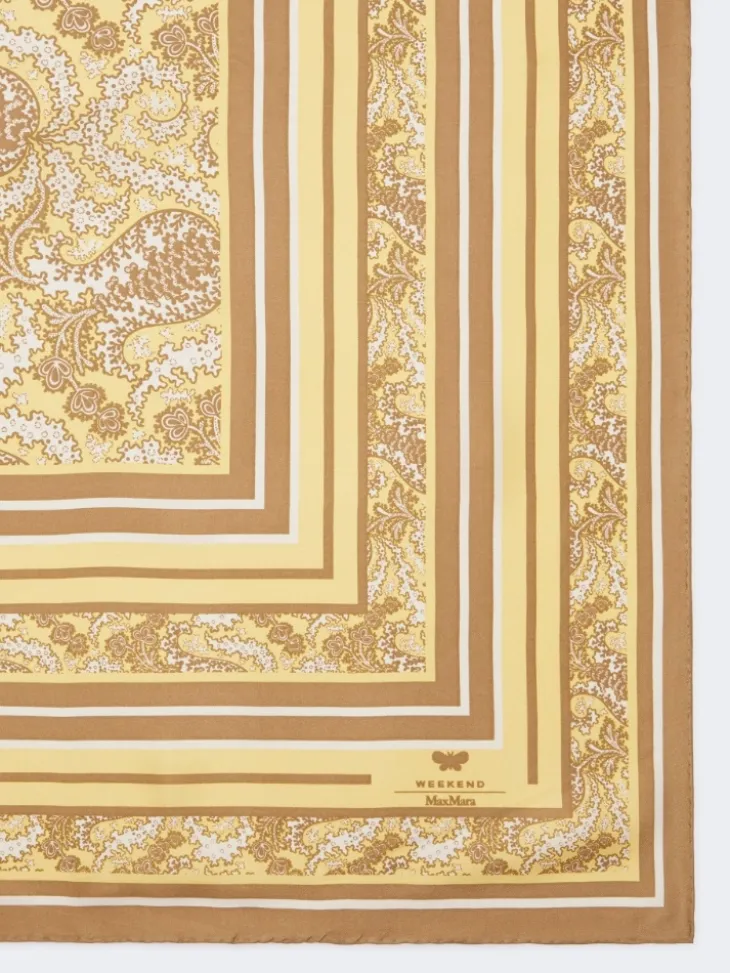Printed silk foulard - GREEN