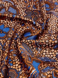 Printed silk foulard - HAZELNUT BROWN
