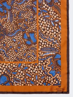 Printed silk foulard - HAZELNUT BROWN