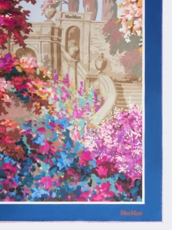 Printed silk foulard - MIDNIGHTBLUE