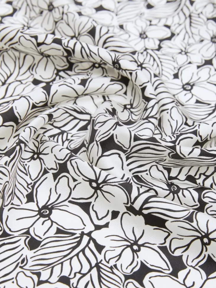 Printed silk foulard - OPTICAL WHITE