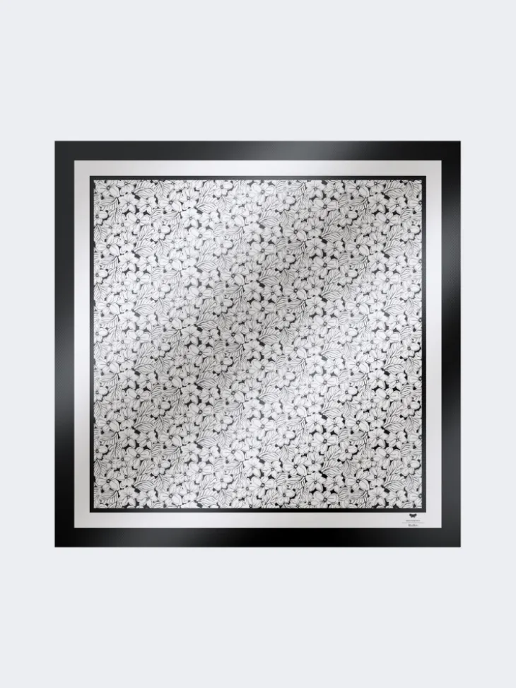 Printed silk foulard - OPTICAL WHITE