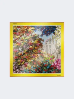Printed silk foulard - PALE YELLOW