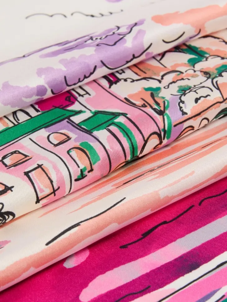 Printed silk foulard - PINK