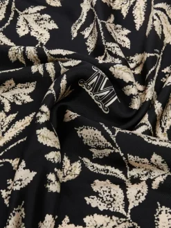 Printed silk oversized scarf - BLACK
