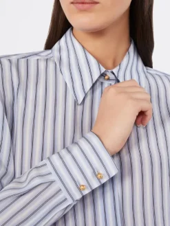 Printed silk shirt - LIGHT BLUE
