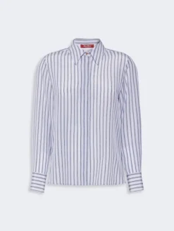Printed silk shirt - LIGHT BLUE