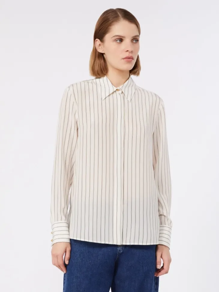 Printed silk shirt - NATURAL