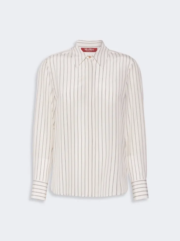 Printed silk shirt - NATURAL