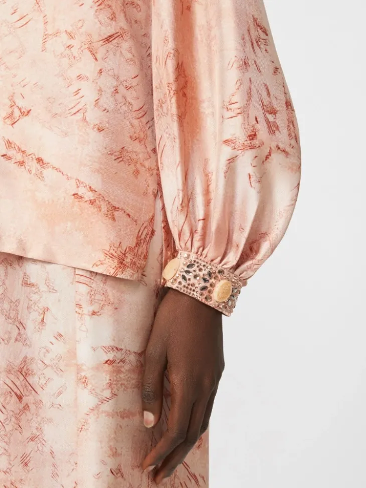 Printed silk shirt - PINK