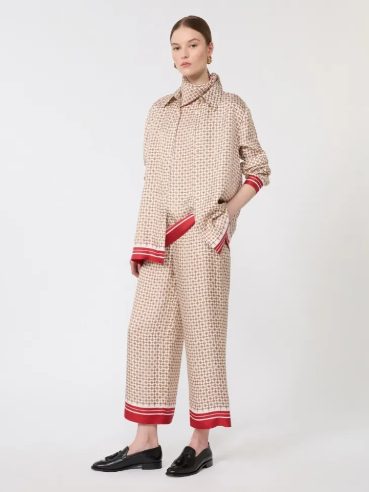 Printed silk shirt - RED