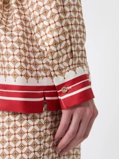 Printed silk shirt - RED