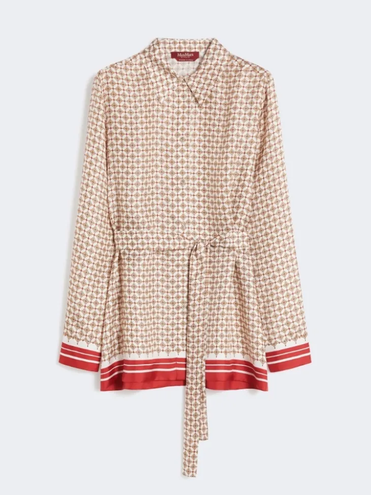 Printed silk shirt - RED