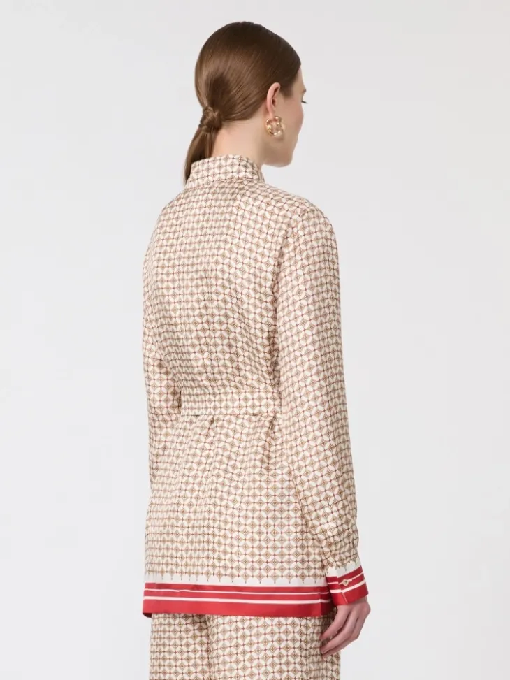 Printed silk shirt - RED
