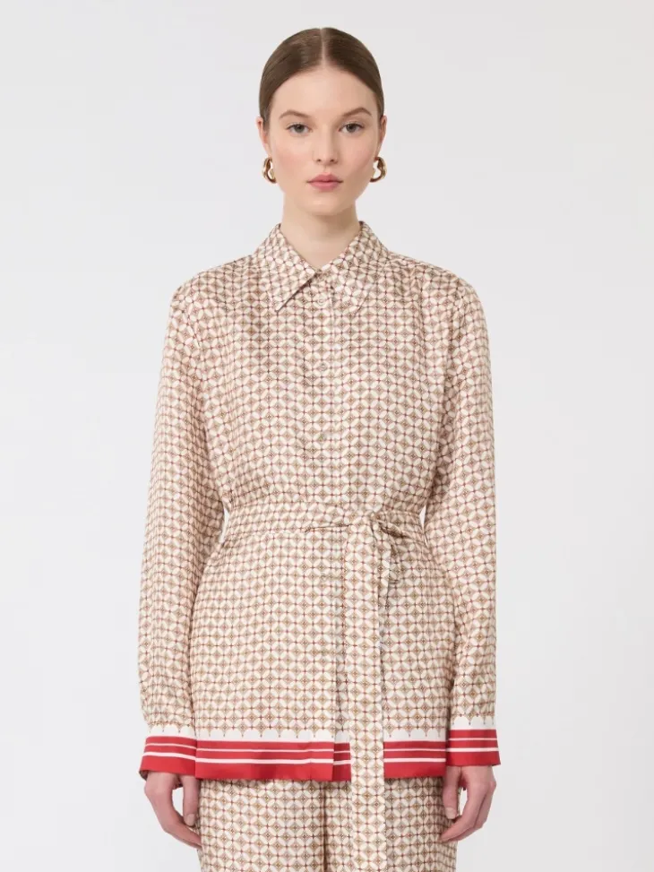 Printed silk shirt - RED