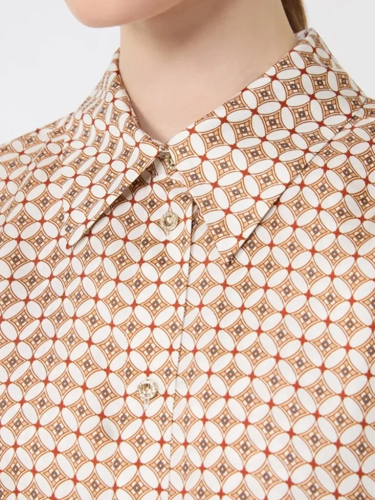 Printed silk shirt - RED