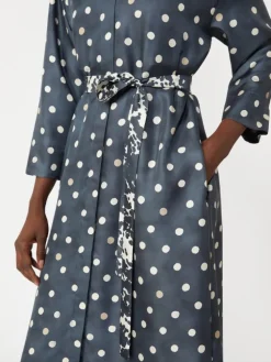 Printed silk twill dress - ULTRAMARINE