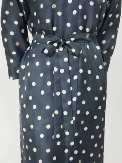 Printed silk twill dress - ULTRAMARINE