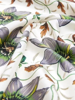 Printed silk twill foulard - IVORY
