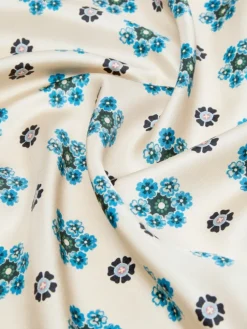 Printed silk twill foulard - BEIGE PINK