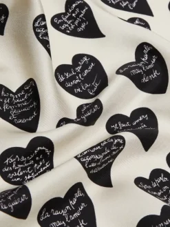 Printed silk twill scarf - TOBACCO
