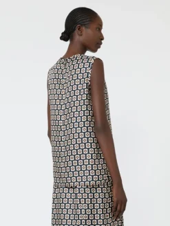 Printed silk twill top - ULTRAMARINE
