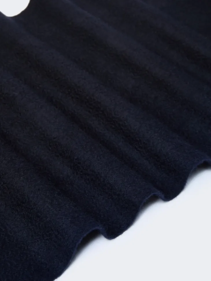 Pure cashmere stole with Monogram detail - ULTRAMARINE
