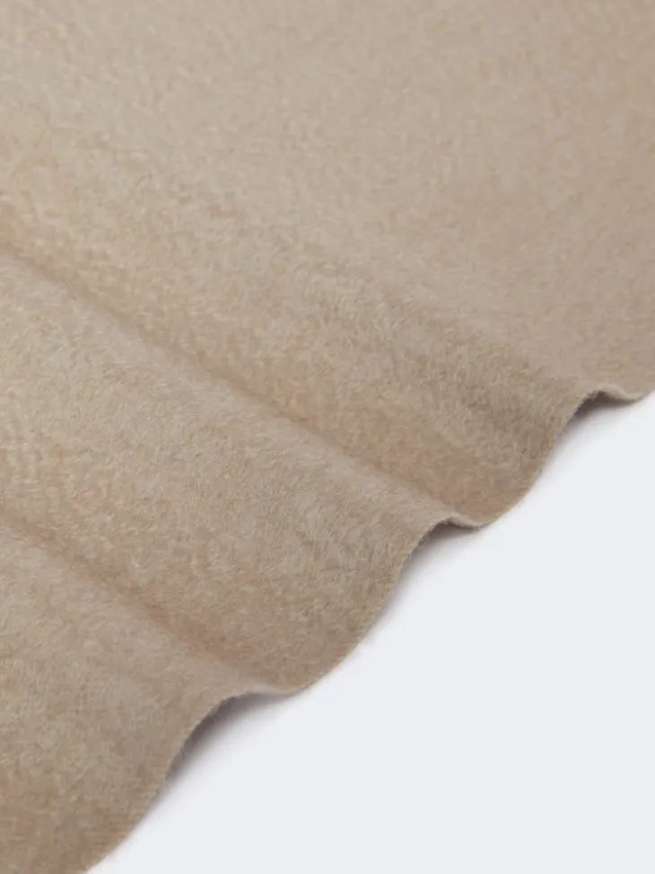Pure cashmere stole with Monogram detail - SAND