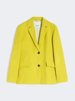 Pure linen canvas jacket - LEMON