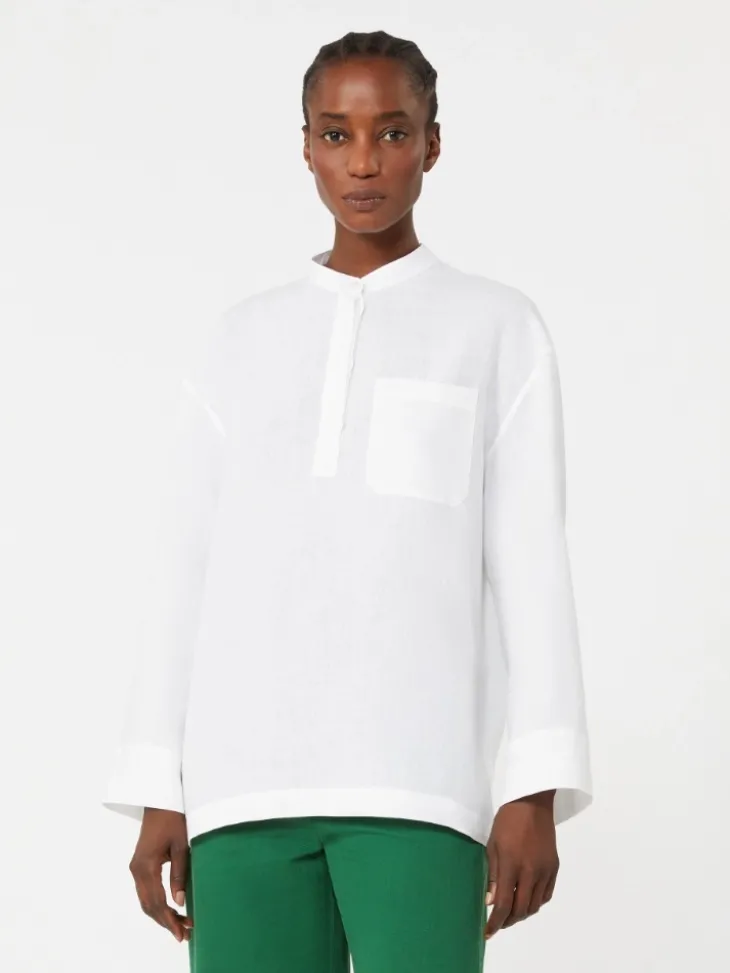 Pure linen shirt - OPTICAL WHITE