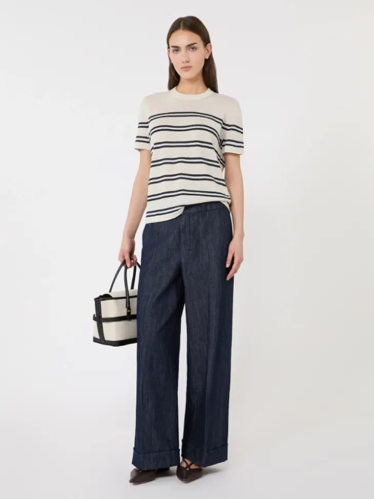 Pure linen yarn sweater - WHITE