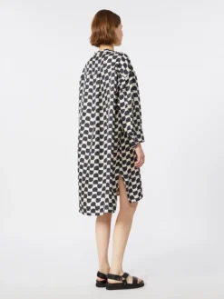 Pure silk twill kaftan - BLACK