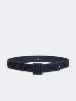 Raffia effect belt - ULTRAMARINE