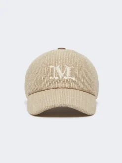Raffia-effect basketweave baseball hat - ICE