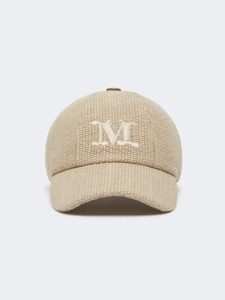 Raffia-effect basketweave baseball hat - ICE