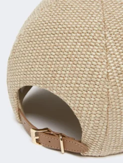 Raffia-effect basketweave baseball hat - ICE