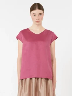 Ramie canvas blouse - CYCLAMEN