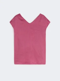 Ramie canvas blouse - CYCLAMEN